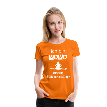 Frauen Premium T-Shirt - Mama Superkräfte - Orange