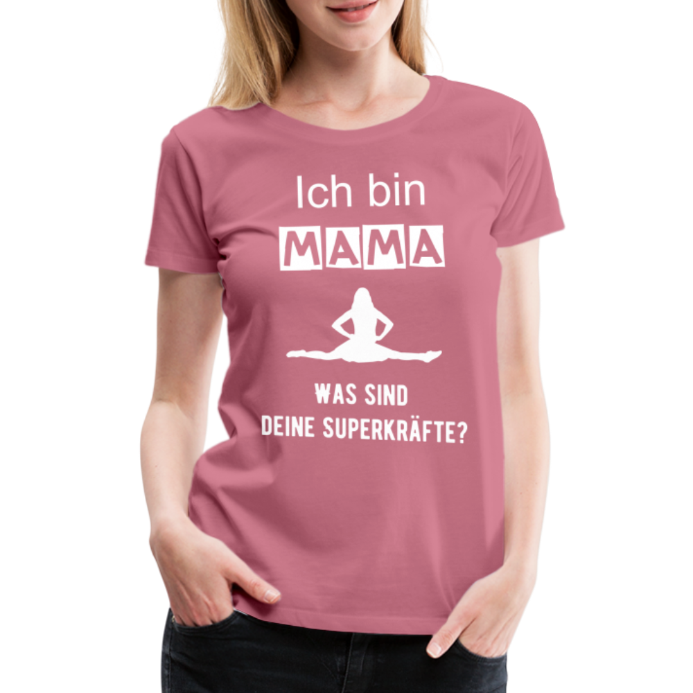 Frauen Premium T-Shirt - Mama Superkräfte - Malve