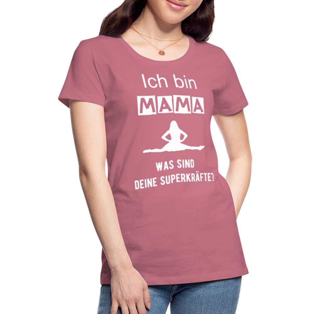 Frauen Premium T-Shirt - Mama Superkräfte - Malve