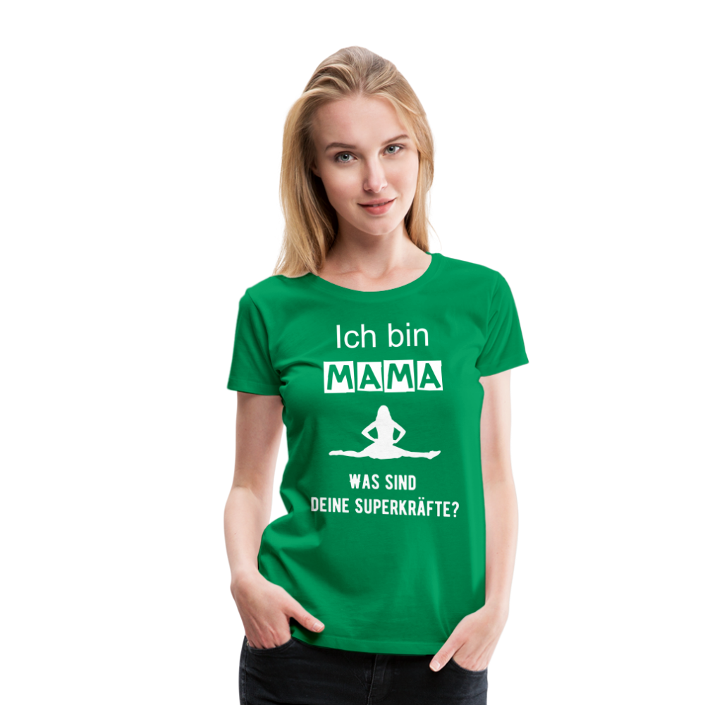 Frauen Premium T-Shirt - Mama Superkräfte - Kelly Green