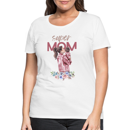 Frauen Premium T-Shirt - Super Mom Floral - weiß