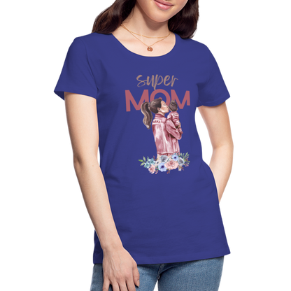 Frauen Premium T-Shirt - Super Mom Floral - Königsblau