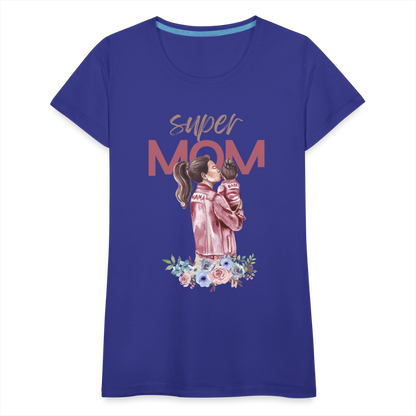 Frauen Premium T-Shirt - Super Mom Floral - Königsblau