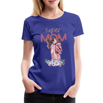 Frauen Premium T-Shirt - Super Mom Floral - Königsblau