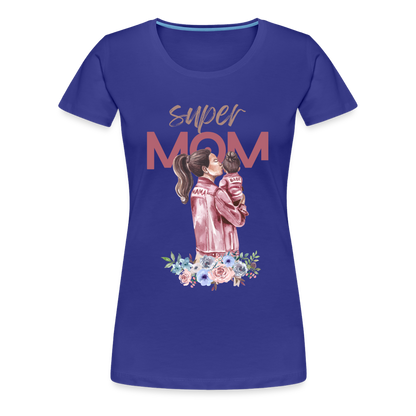 Frauen Premium T-Shirt - Super Mom Floral - Königsblau