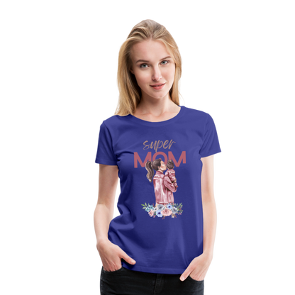 Frauen Premium T-Shirt - Super Mom Floral - Königsblau