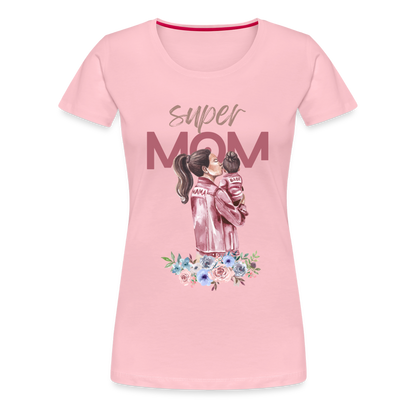 Frauen Premium T-Shirt - Super Mom Floral - Hellrosa