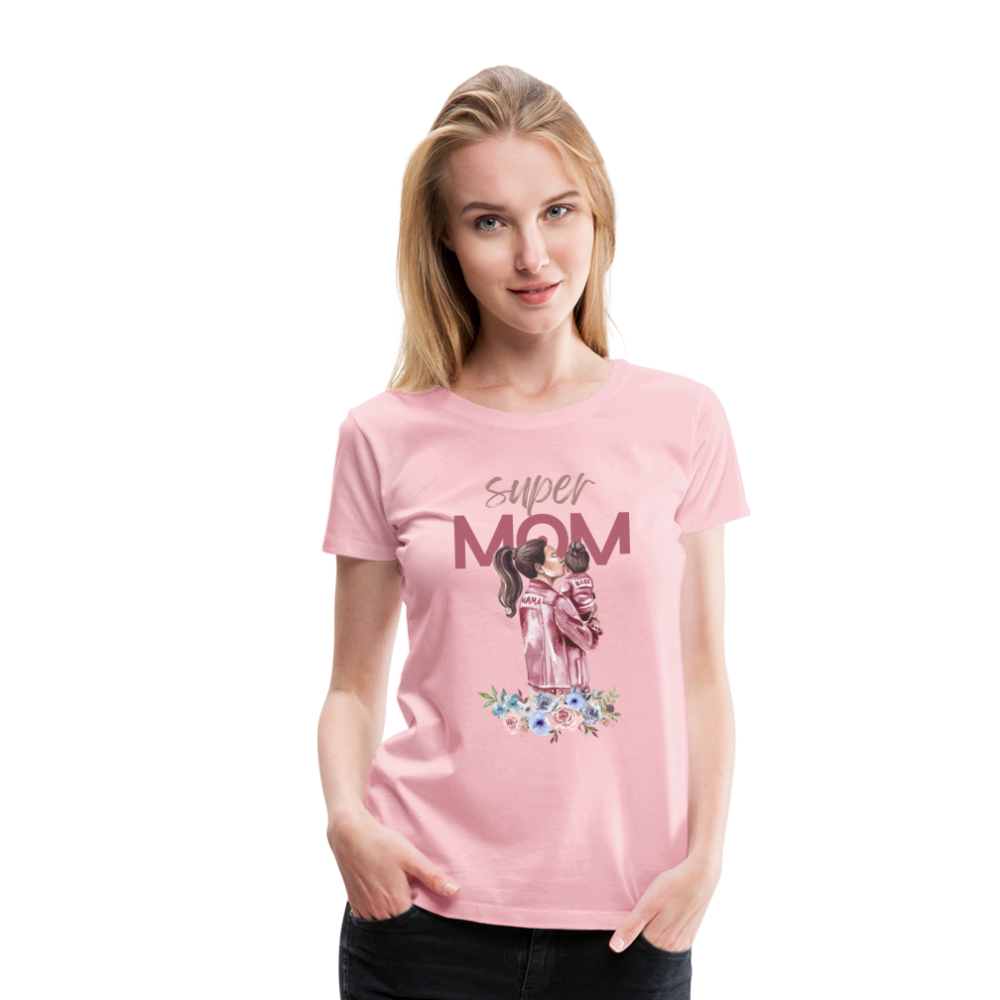 Frauen Premium T-Shirt - Super Mom Floral - Hellrosa