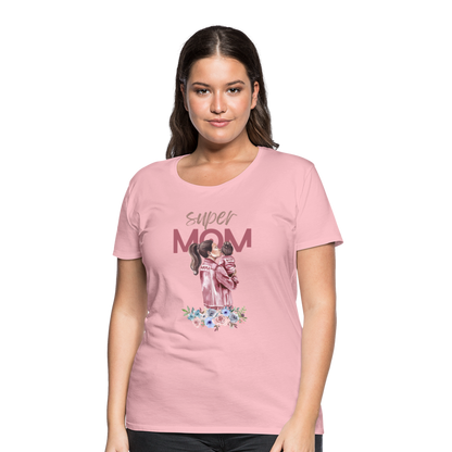 Frauen Premium T-Shirt - Super Mom Floral - Hellrosa