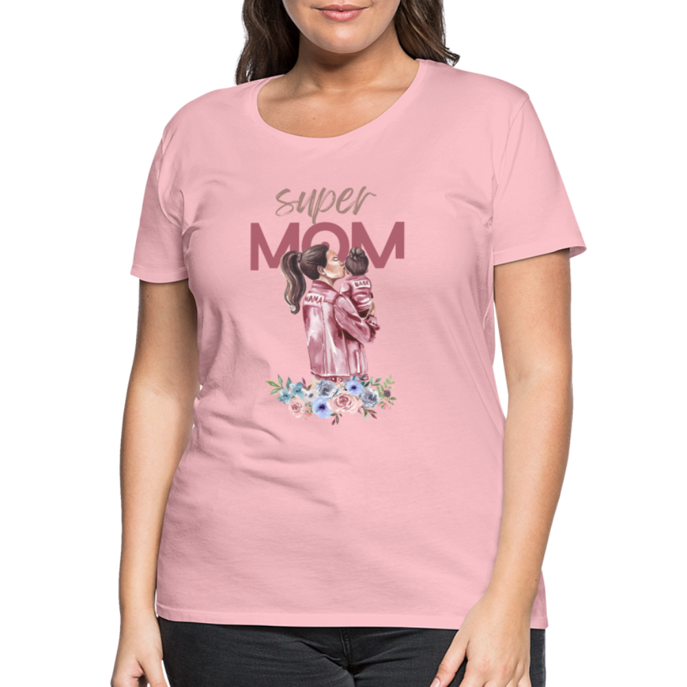 Frauen Premium T-Shirt - Super Mom Floral - Hellrosa