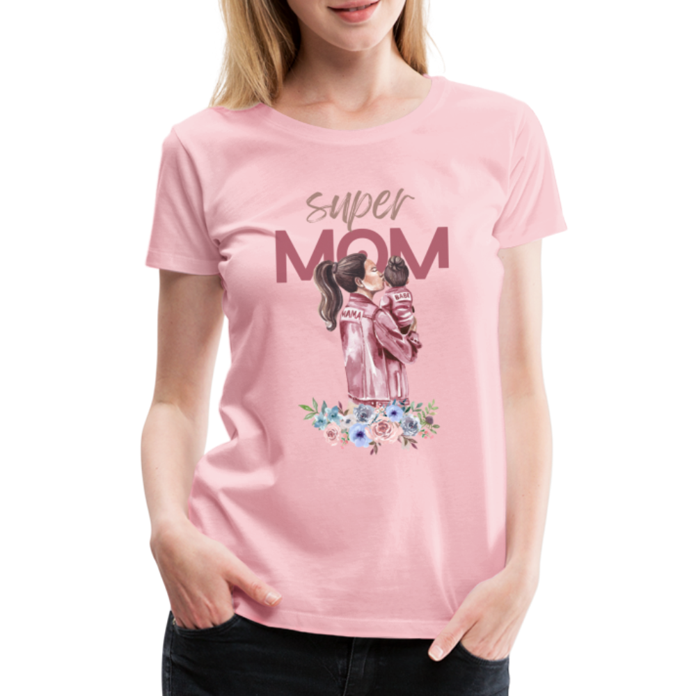 Frauen Premium T-Shirt - Super Mom Floral - Hellrosa