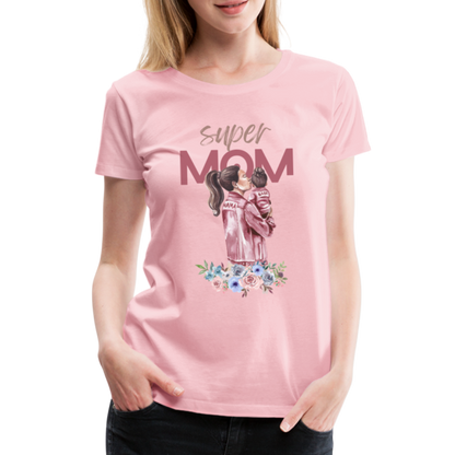 Frauen Premium T-Shirt - Super Mom Floral - Hellrosa