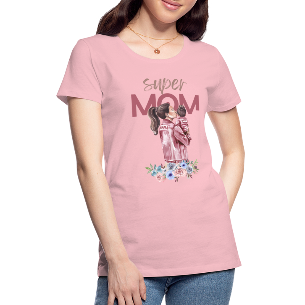 Frauen Premium T-Shirt - Super Mom Floral - Hellrosa