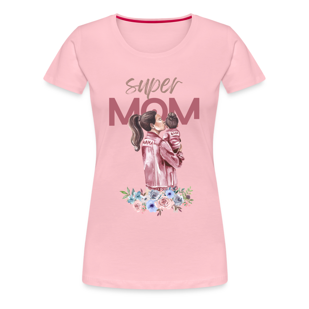 Frauen Premium T-Shirt - Super Mom Floral - Hellrosa