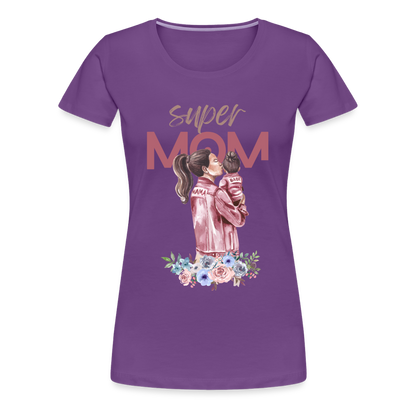 Frauen Premium T-Shirt - Super Mom Floral - Lila