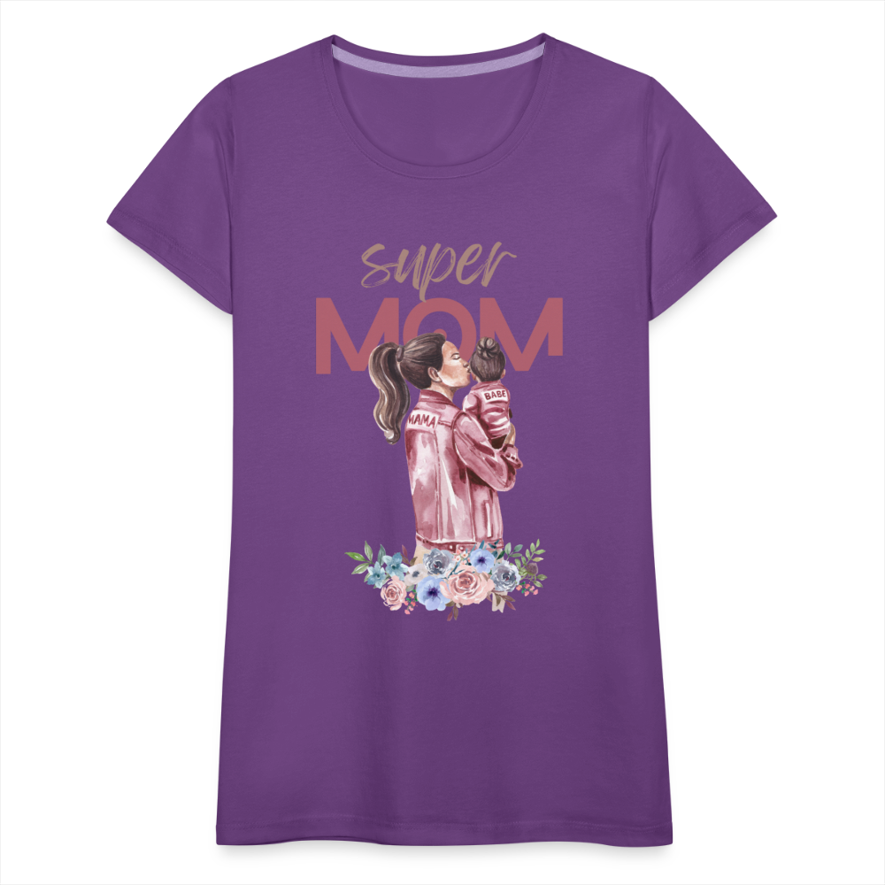 Frauen Premium T-Shirt - Super Mom Floral - Lila