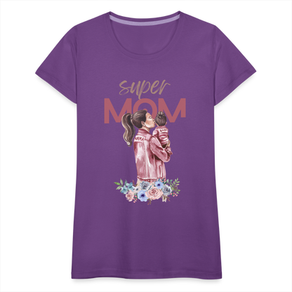 Frauen Premium T-Shirt - Super Mom Floral - Lila