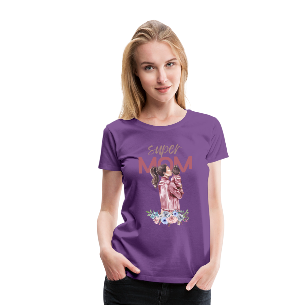 Frauen Premium T-Shirt - Super Mom Floral - Lila