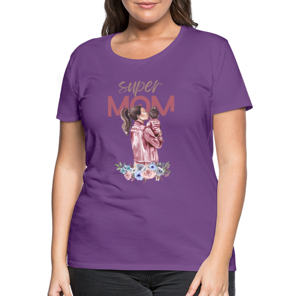 Frauen Premium T-Shirt - Super Mom Floral - Lila