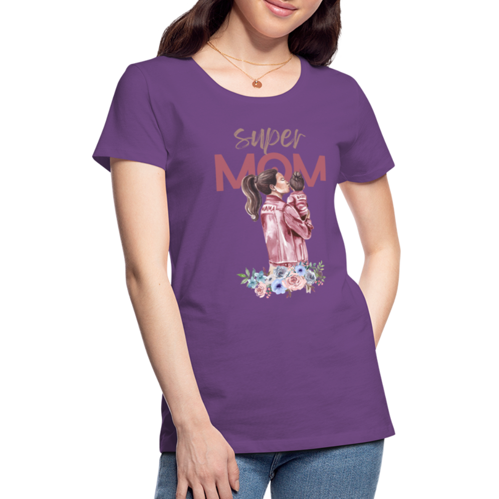 Frauen Premium T-Shirt - Super Mom Floral - Lila