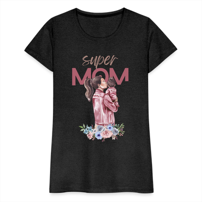 Frauen Premium T-Shirt - Super Mom Floral - Anthrazit