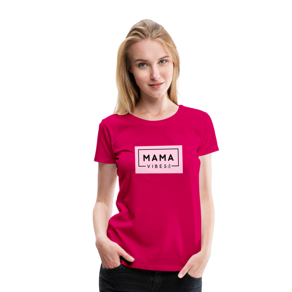 Frauen Premium T-Shirt - Mama Vibes - dunkles Pink