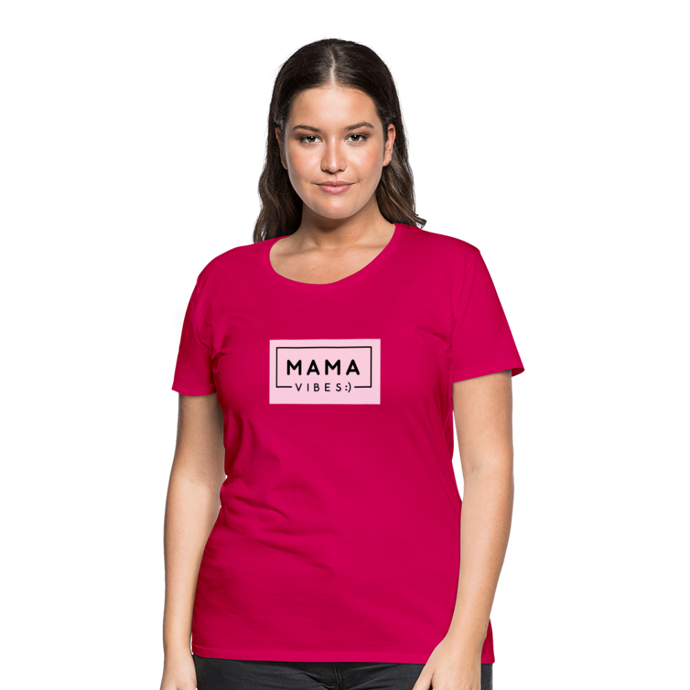 Frauen Premium T-Shirt - Mama Vibes - dunkles Pink