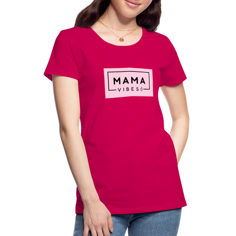 Frauen Premium T-Shirt - Mama Vibes - dunkles Pink