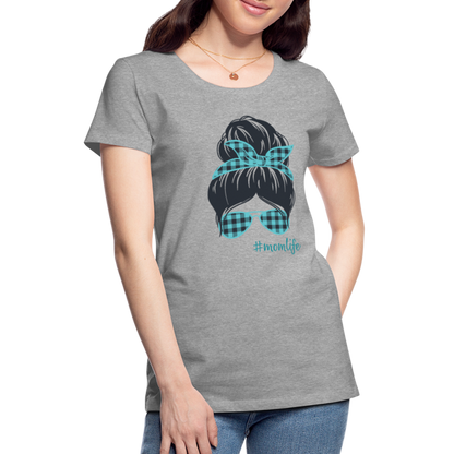 Frauen Premium T-Shirt - #momlife - Grau meliert