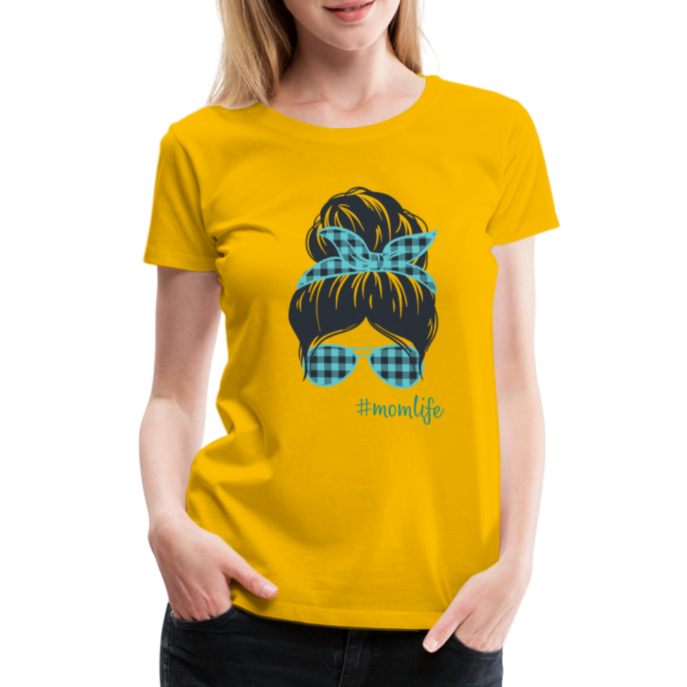 Frauen Premium T-Shirt - #momlife - Sonnengelb