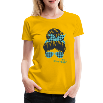 Frauen Premium T-Shirt - #momlife - Sonnengelb