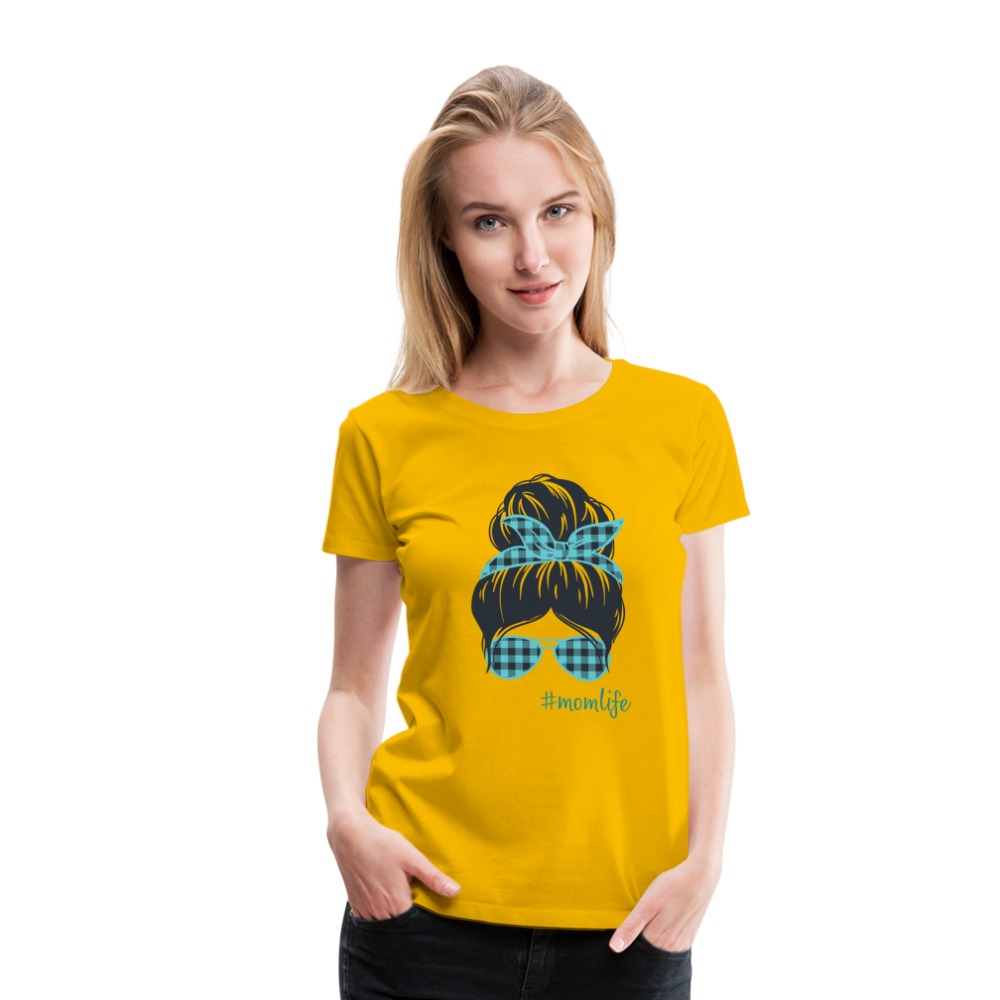 Frauen Premium T-Shirt - #momlife - Sonnengelb