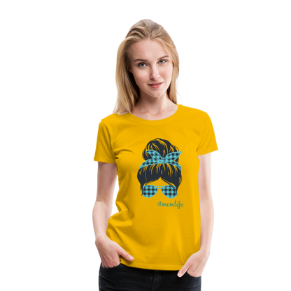 Frauen Premium T-Shirt - #momlife - Sonnengelb