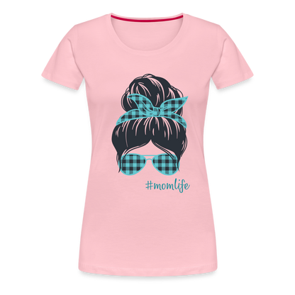 Frauen Premium T-Shirt - #momlife - Hellrosa