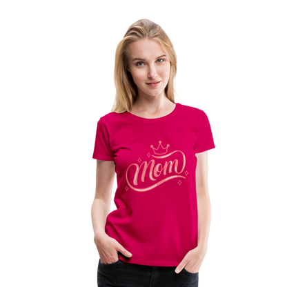 Frauen Premium T-Shirt - mom Design - dunkles Pink