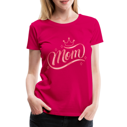 Frauen Premium T-Shirt - mom Design - dunkles Pink