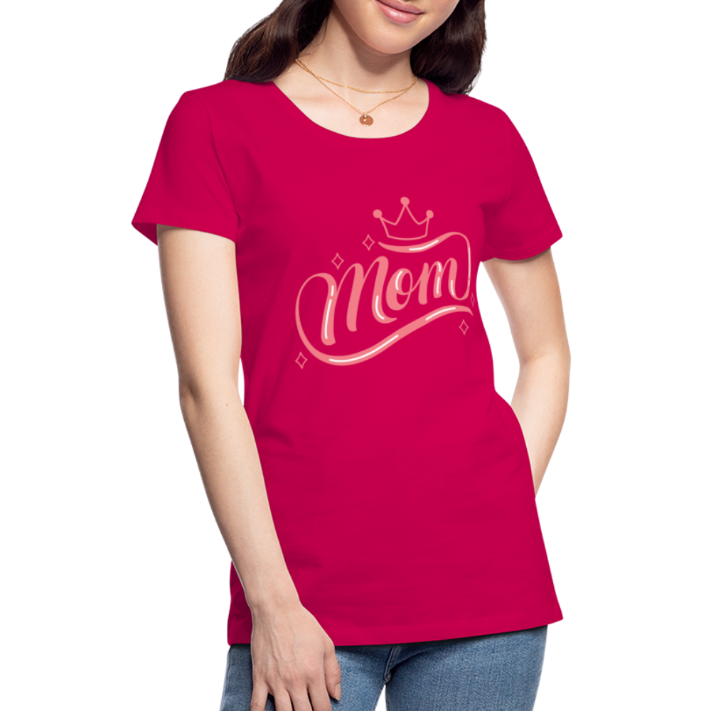 Frauen Premium T-Shirt - mom Design - dunkles Pink