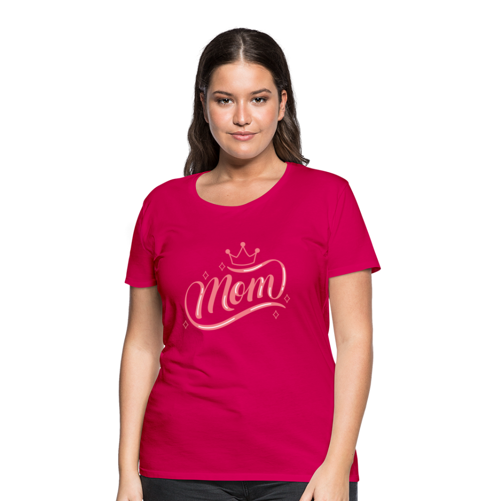 Frauen Premium T-Shirt - mom Design - dunkles Pink