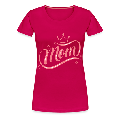 Frauen Premium T-Shirt - mom Design - dunkles Pink