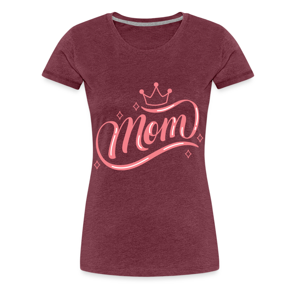 Frauen Premium T-Shirt - mom Design - Bordeauxrot meliert