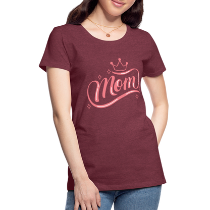 Frauen Premium T-Shirt - mom Design - Bordeauxrot meliert