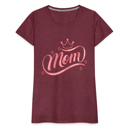 Frauen Premium T-Shirt - mom Design - Bordeauxrot meliert