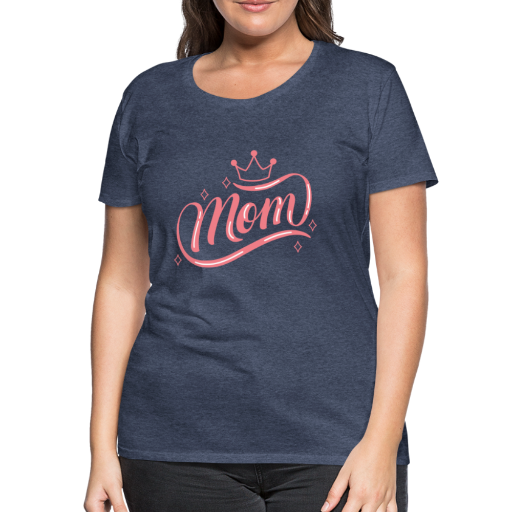 Frauen Premium T-Shirt - mom Design - Blau meliert