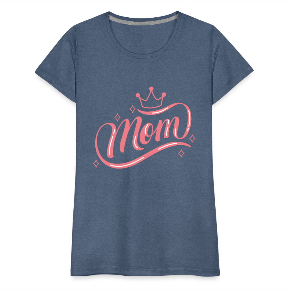 Frauen Premium T-Shirt - mom Design - Blau meliert