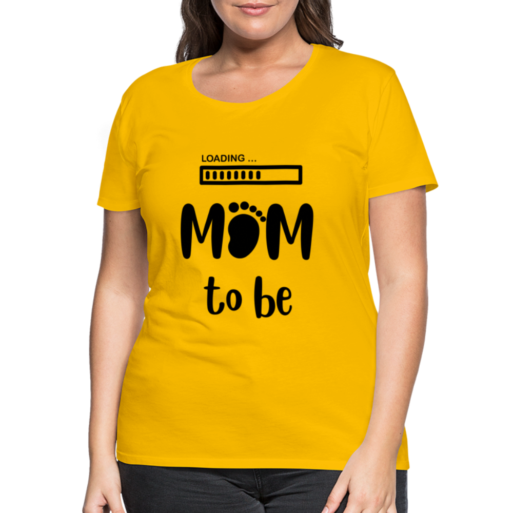 Frauen Premium T-Shirt - Loading mom to be - Sonnengelb