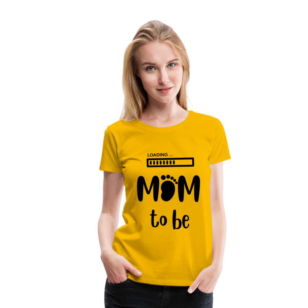 Frauen Premium T-Shirt - Loading mom to be - Sonnengelb