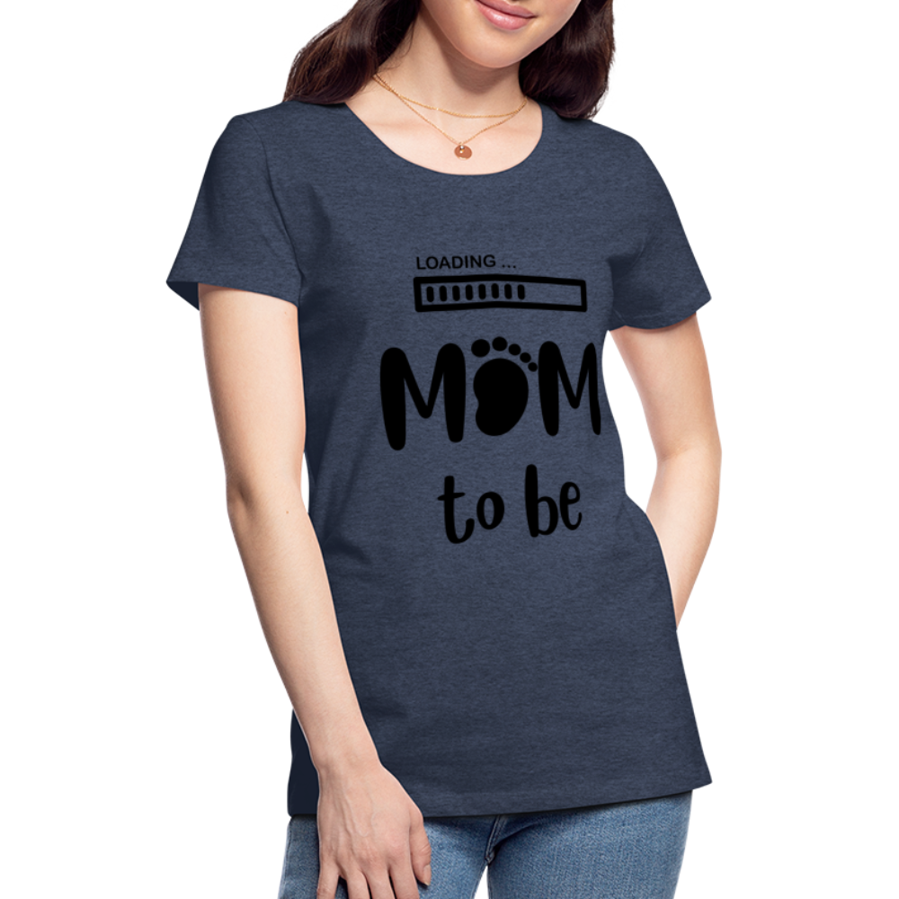 Frauen Premium T-Shirt - Loading mom to be - Blau meliert