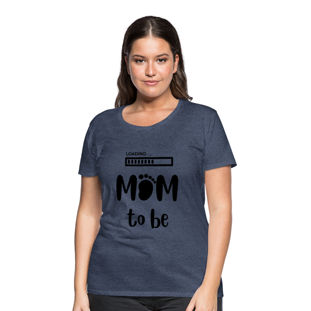 Frauen Premium T-Shirt - Loading mom to be - Blau meliert