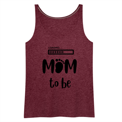 Frauen Premium Tank Top - Loading Mom to be - werdende Mutter Design - Bordeauxrot meliert