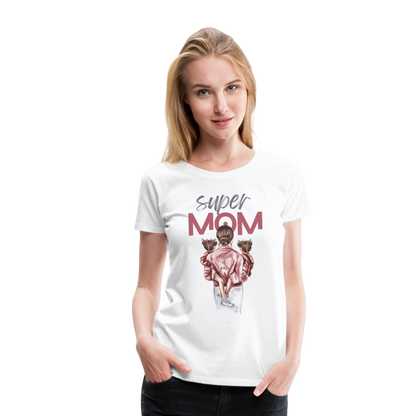 Frauen Premium T-Shirt - Super MOM Design - weiß